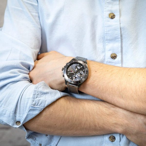 Montre homme Tommy Hilfiger Larson réf. 1791918, mouvement quartz, boîtier 46 mm, acier inoxydable – vue principale, Horlova Maroc
