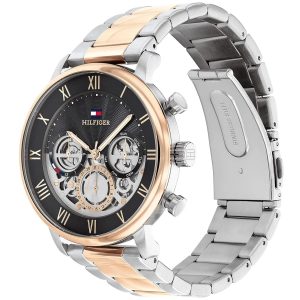 Montre homme Tommy Hilfiger Legend 44 mm réf. 1710570, cadran gris, mouvement quartz – vue de trois-quarts