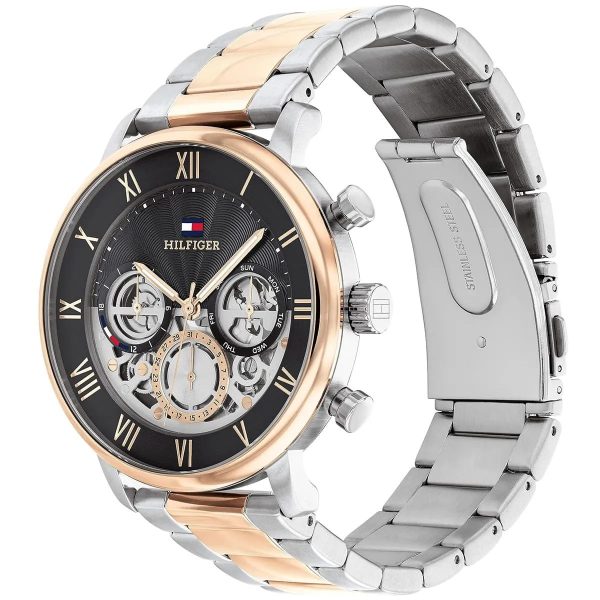 Montre homme Tommy Hilfiger Legend 44 mm réf. 1710570, cadran gris, mouvement quartz – vue de trois-quarts