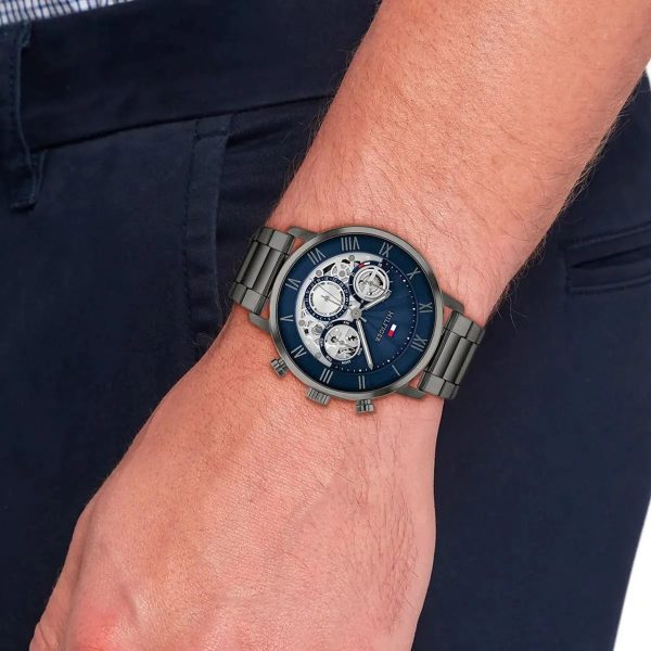 Montre homme Tommy Hilfiger Legend réf. 1710707, mouvement quartz, boîtier 44 mm, acier inoxydable – vue principale, Horlova Maroc