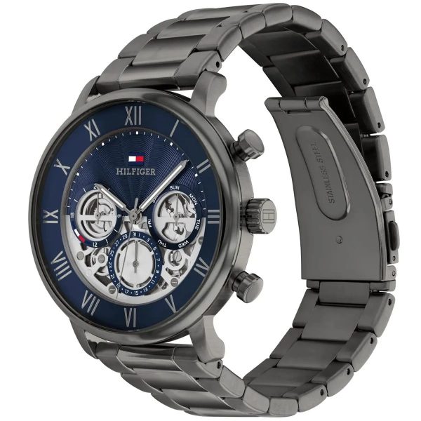 Montre homme Tommy Hilfiger Legend réf. 1710707, mouvement quartz, boîtier 44 mm, acier inoxydable, verre minéral – troisième vue