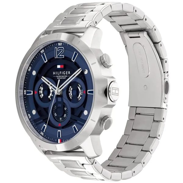 Montre homme Tommy Hilfiger Luca réf. 1710492, mouvement quartz, boîtier 50 mm, acier inoxydable, étanche 50 m – troisième vue