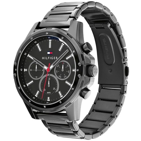 Montre homme Tommy Hilfiger Mason réf. 1791935, mouvement quartz, boîtier 44 mm, acier inoxydable, étanche 50 m – troisième vue