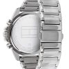 Montre homme Tommy Hilfiger Mason 45 mm réf. 1791788, cadran bleu, bracelet cuir – vue de trois-quarts