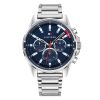 Montre homme Tommy Hilfiger Mason 45 mm réf. 1791788, cadran bleu, bracelet cuir – vue rapprochée