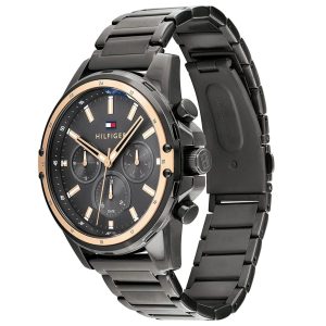 Montre homme Tommy Hilfiger Mason réf. 1791790, chronographe quartz, boîtier 45 mm, acier inoxydable – vue principale, Horlova Maroc