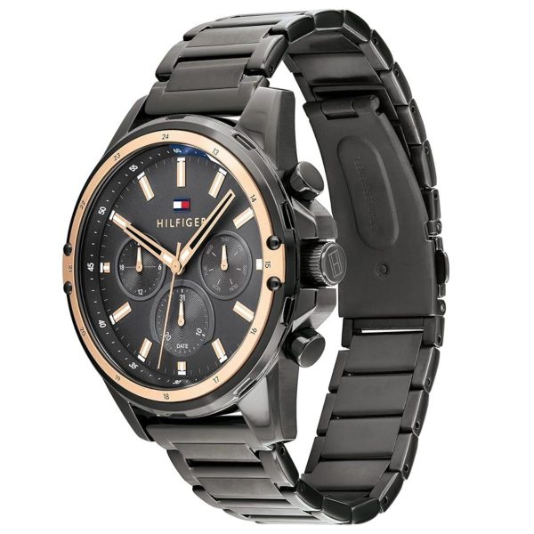 Montre homme Tommy Hilfiger Mason réf. 1791790, chronographe quartz, boîtier 45 mm, acier inoxydable – vue principale, Horlova Maroc
