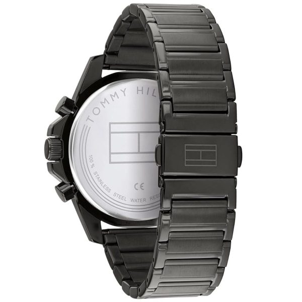 Montre homme Tommy Hilfiger Mason réf. 1791790, chronographe quartz, boîtier 45 mm, acier inoxydable, verre minéral – troisième vue
