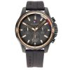 Montre homme Tommy Hilfiger Mason 45 mm réf. 1791792, cadran gris, bracelet silicone, mouvement quartz – vue de face | Horlova Maroc