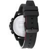 Montre homme Tommy Hilfiger Mason 45 mm réf. 1791793, cadran noir, bracelet silicone – vue de trois-quarts