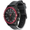 Montre homme Tommy Hilfiger Mason 45 mm réf. 1791793, cadran noir, bracelet silicone – autre angle