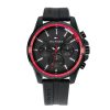 Montre homme Tommy Hilfiger Mason 45 mm réf. 1791793, cadran noir, bracelet silicone – vue rapprochée