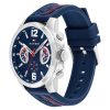 Montre homme Tommy Hilfiger Navy 46 mm réf. 1710635, cadran bleu marine – vue de trois-quarts