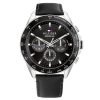 Montre homme Tommy Hilfiger Owen 46 mm réf. 1791964, cadran noir, mouvement quartz chronographe – vue de face | Horlova Maroc