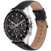 Montre homme Tommy Hilfiger Owen 46 mm réf. 1791964, cadran noir, mouvement quartz chronographe – vue de trois-quarts