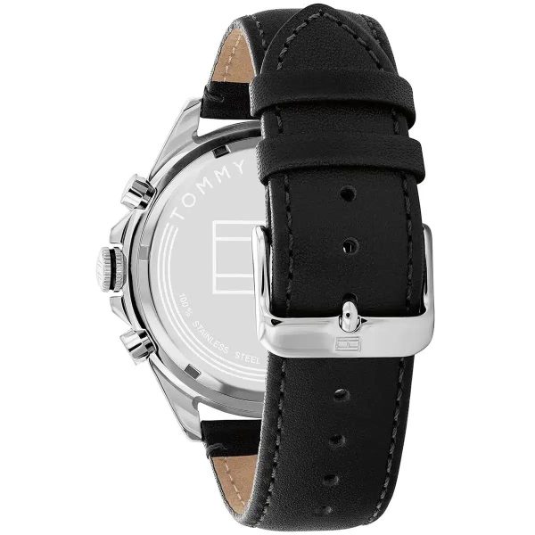 Montre homme Tommy Hilfiger Owen 46 mm réf. 1791964, cadran noir, mouvement quartz chronographe – autre angle