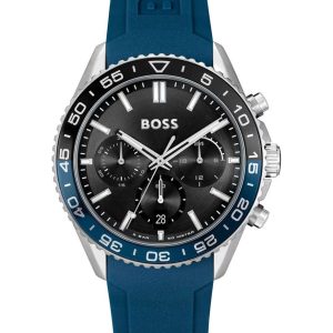 Montre homme Tommy Hilfiger Runner réf. 1514245, chronographe quartz, boîtier 44 mm, silicone, verre minéral – vue principale, Horlova Maroc