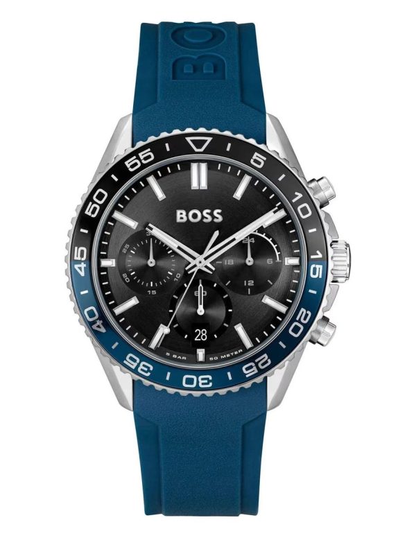 Montre homme Tommy Hilfiger Runner réf. 1514245, chronographe quartz, boîtier 44 mm, silicone, verre minéral – vue principale, Horlova Maroc