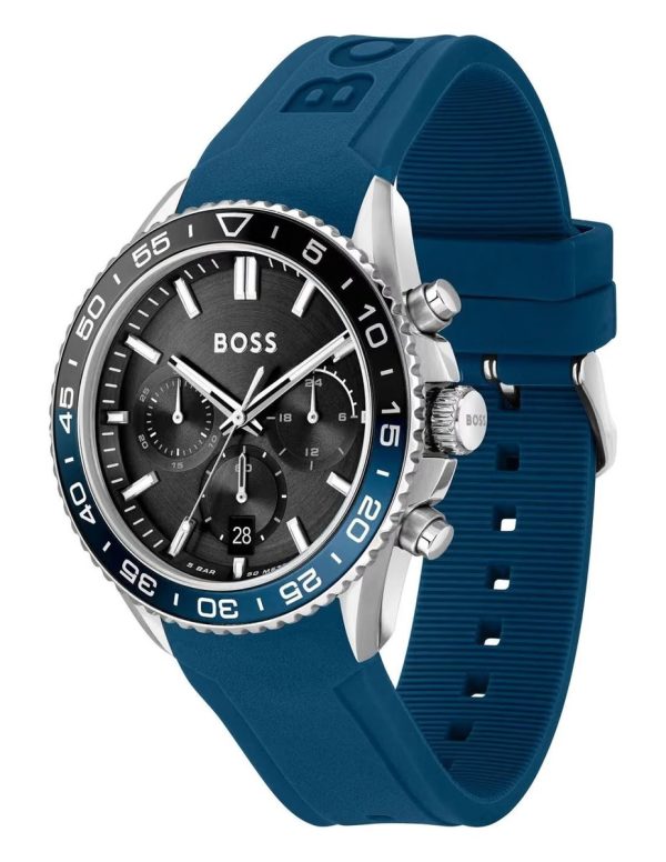 Montre homme Tommy Hilfiger Runner réf. 1514245, chronographe quartz, boîtier 44 mm, silicone, verre minéral, étanche 50 m – deuxième vue