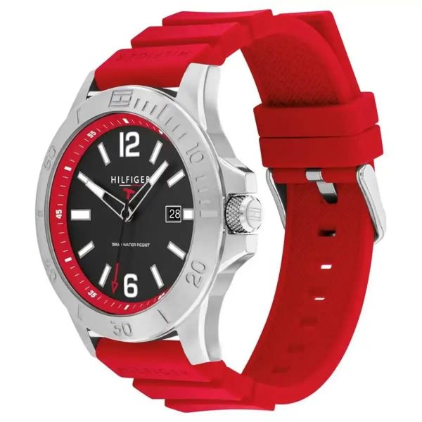 Montre homme Tommy Hilfiger Ryan réf. 1710540, mouvement quartz, boîtier 46 mm, silicone – troisième vue