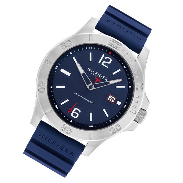 Montre homme Tommy Hilfiger Ryan réf. 1791991, mouvement quartz, boîtier 46 mm, silicone – deuxième vue