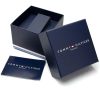 Montre homme Tommy Hilfiger Sawyer 45 mm réf. 1710419, cadran noir, bracelet acier – vue de trois-quarts
