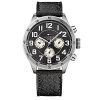 Montre homme Tommy Hilfiger Trent 46 mm réf. 1791050, cadran noir, bracelet cuir, mouvement quartz – vue de face | Horlova Maroc