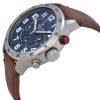 Montre homme Tommy Hilfiger Trent 46 mm réf. 1791066, cadran bleu, bracelet cuir – vue de trois-quarts