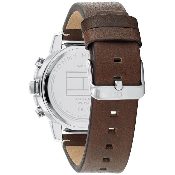 Montre homme Tommy Hilfiger Troy réf. 1792102, mouvement quartz, boîtier 46 mm, cuir, étanche 50 m – deuxième vue
