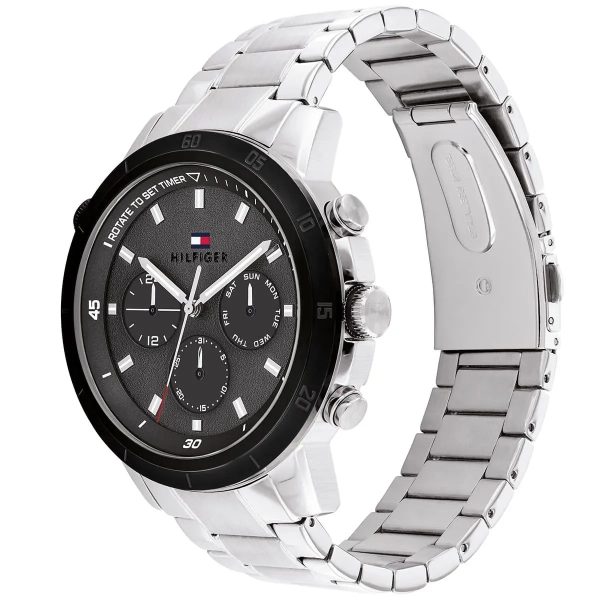 Montre homme Tommy Hilfiger Troy réf. 1792106, mouvement quartz, boîtier 46 mm, acier inoxydable, étanche 50 m – quatrième vue