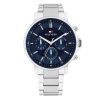 Montre homme Tommy Hilfiger Tyson 44 mm réf. 1710588, cadran bleu, mouvement quartz – vue de face | Horlova Maroc