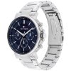 Montre homme Tommy Hilfiger Tyson 44 mm réf. 1710588, cadran bleu, mouvement quartz – vue de trois-quarts