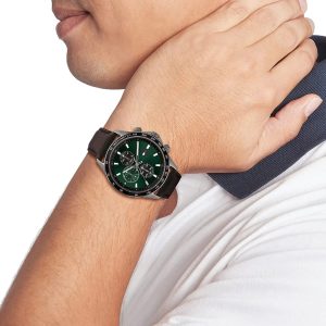 Montre homme Tommy Hilfiger Vintage réf. 1792017, chronographe quartz, boîtier 44 mm, cuir – deuxième vue