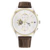 Montre homme Tommy Hilfiger Weston 44 mm réf. 1710501, cadran argenté, bracelet cuir, mouvement quartz – vue de face | Horlova Maroc