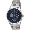 Montre homme Tommy Hilfiger Weston 44 mm réf. 1710504, cadran bleu, bracelet acier – vue de trois-quarts