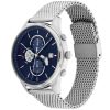 Montre homme Tommy Hilfiger Weston 44 mm réf. 1710504, cadran bleu, bracelet acier – vue rapprochée