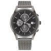 Montre homme Tommy Hilfiger Weston 44 mm réf. 1710506, cadran noir, bracelet acier, mouvement quartz – vue de face | Horlova Maroc