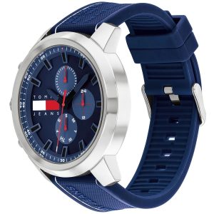 Montre homme Tommy Hilfiger Wynwood 50 mm réf. 1710582, cadran bleu, mouvement quartz – vue de trois-quarts