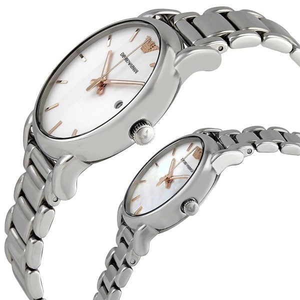 Montre mixte Emporio Armani Ontre 41 mm réf. AR90000, cadran blanc, mouvement quartz – vue de face | Horlova Maroc