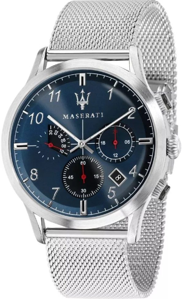 Montre mixte Maserati Ricordo réf. R8873625003, chronographe quartz, boîtier 42 mm, verre minéral – vue principale, Horlova Maroc