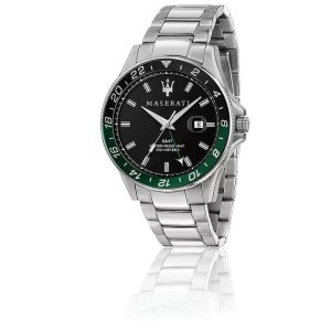 Montre mixte Maserati Sfida réf. R8853140005, chronographe quartz, boîtier 44 mm, acier inoxydable – vue principale, Horlova Maroc