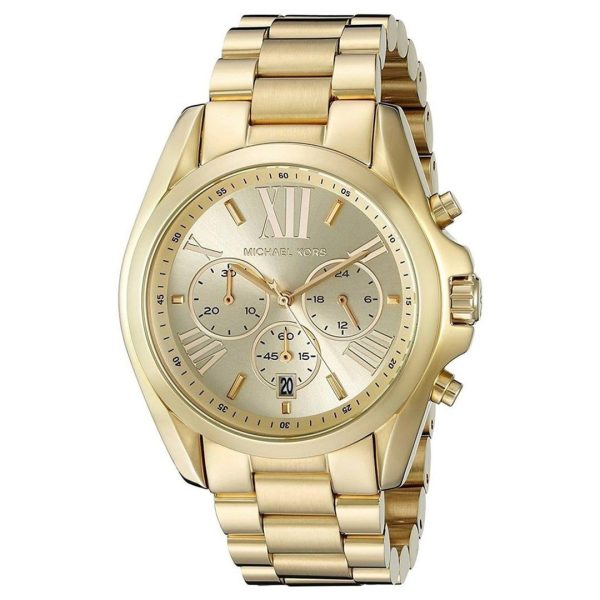 Montre mixte Michael Kors Bradshaw réf. MK5605, chronographe quartz, boîtier 43 mm, acier inoxydable – vue principale, Horlova Maroc