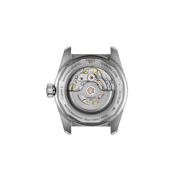 Montre mixte Tissot réf. T1494071604100, mouvement automatique, boîtier 38 mm, acier inoxydable, cuir, verre minéral – troisième vue