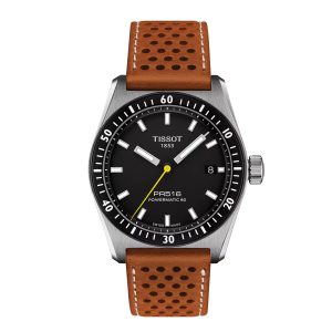 Montre mixte Tissot réf. T1494071605100, mouvement automatique, boîtier 38 mm, acier inoxydable, cuir – vue principale, Horlova Maroc