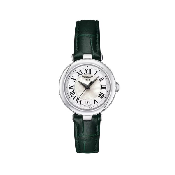Montre mixte Tissot Bellissima réf. T1260101611302, mouvement quartz, boîtier 26 mm, acier inoxydable, cuir – vue principale, Horlova Maroc