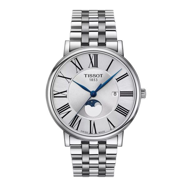Montre mixte Tissot Carson Premium Moonphase réf. T1224231103300, mouvement quartz, boîtier 40 mm – vue principale, Horlova Maroc