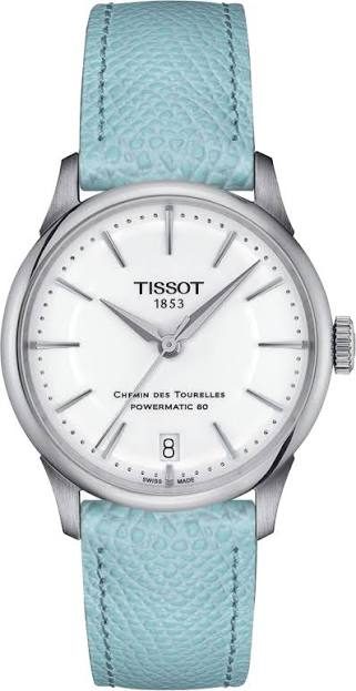 Montre mixte Tissot Chemin réf. T1392071601100, mouvement automatique, boîtier 34 mm, acier inoxydable, cuir – vue principale, Horlova Maroc