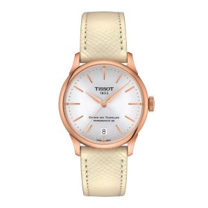 Montre mixte Tissot Chemin réf. T1392073603100, mouvement automatique, boîtier 34 mm, acier inoxydable, cuir – vue principale, Horlova Maroc