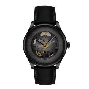 Montre mixte Tissot Chemin réf. T1398363644100, mouvement automatique, boîtier 39 mm, acier inoxydable, cuir – vue principale, Horlova Maroc
