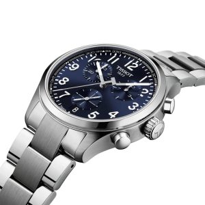 Montre mixte Tissot Chrono réf. T1164171104200, chronographe quartz, boîtier 42 mm, acier inoxydable, verre saphir – deuxième vue